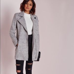 Gray wool biker coat/ peacoat Petite 0 (XS)